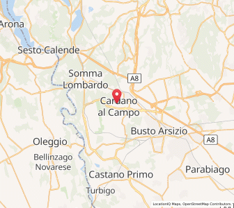 Map of Cardano al Campo, Lombardy