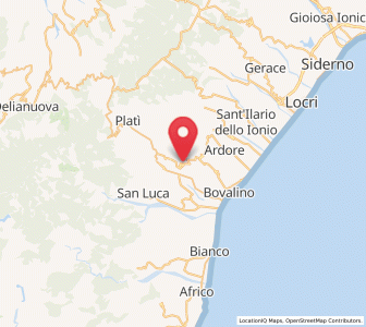 Map of Careri, Calabria