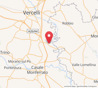 Map of Caresana, Piedmont
