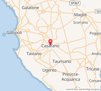 Map of Casarano, Apulia