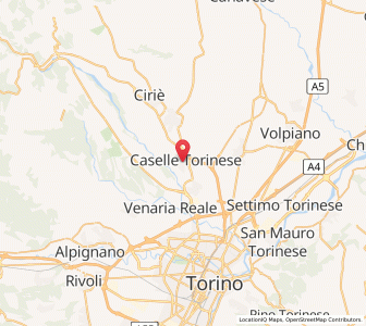 Map of Caselle Torinese, Piedmont