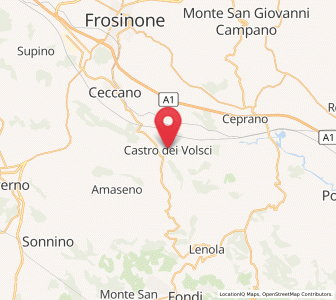 Map of Castro dei Volsci, Lazio
