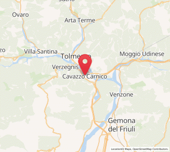 Map of Cavazzo Carnico, Friuli Venezia Giulia