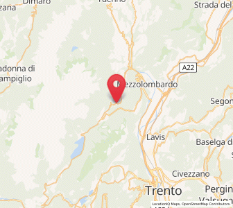 Map of Cavedago, Trentino-Alto Adige
