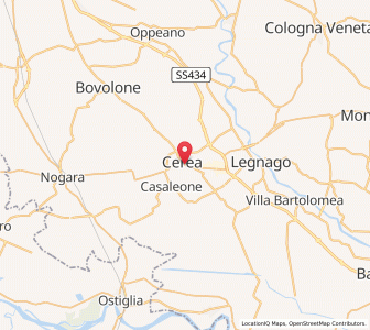 Map of Cerea, Veneto