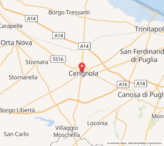 Map of Cerignola, Apulia