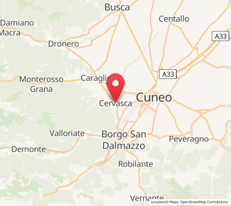 Map of Cervasca, Piedmont