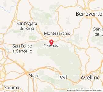 Map of Cervinara, Campania