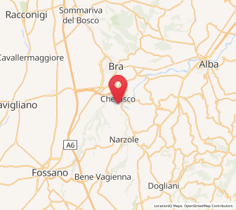 Map of Cherasco, Piedmont