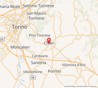 Map of Chieri, Piedmont