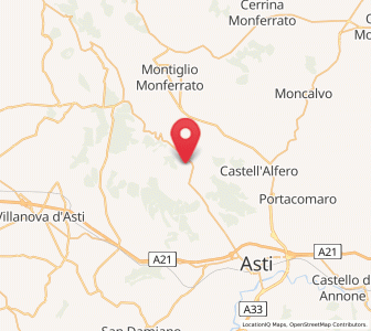 Map of Chiusano d'Asti, Piedmont