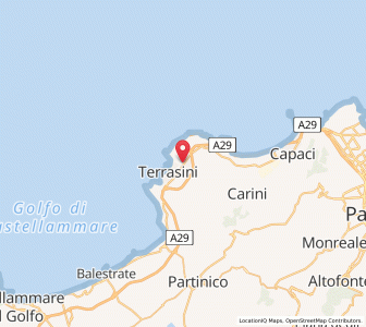 Map of Cinisi, Sicily