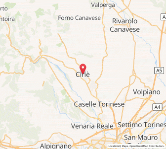 Map of Ciriè, Piedmont