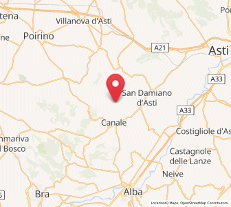 Map of Cisterna d'Asti, Piedmont
