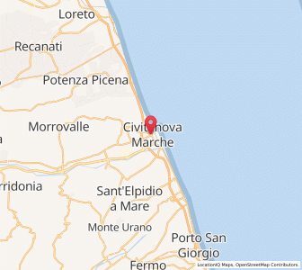 Map of Civitanova Marche, The Marches
