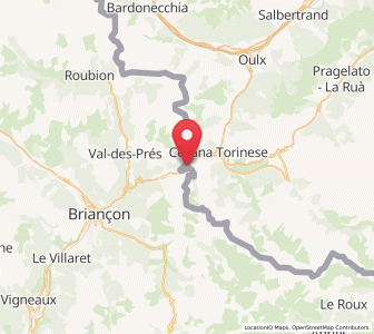 Map of Claviere, Piedmont