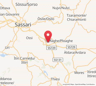 Map of Codrongianos, Sardinia