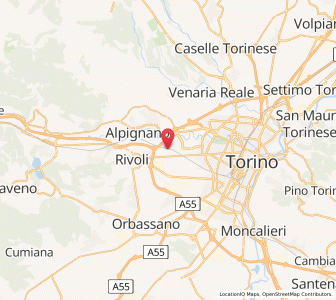 Map of Collegno, Piedmont