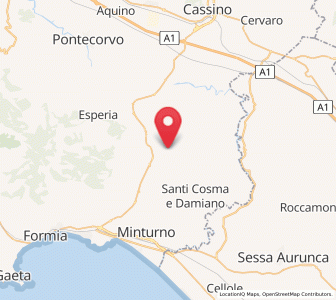 Map of Coreno Ausonio, Lazio