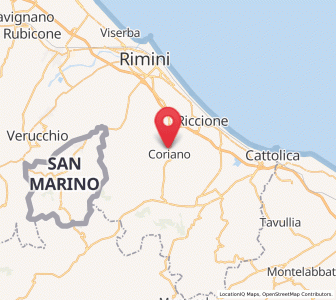 Map of Coriano, Emilia-Romagna