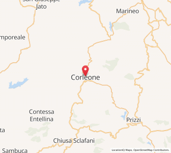 Map of Corleone, Sicily