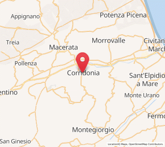 Map of Corridonia, The Marches