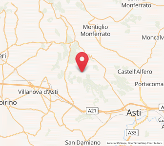 Map of Cortazzone, Piedmont