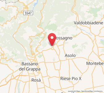 Map of Crespano del Grappa, Veneto