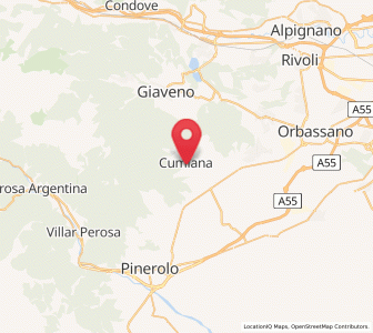 Map of Cumiana, Piedmont