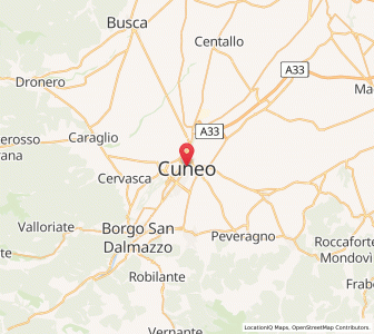 Map of Cuneo, Piedmont