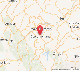 Map of Cupramontana, The Marches