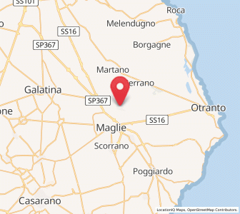 Map of Cursi, Apulia