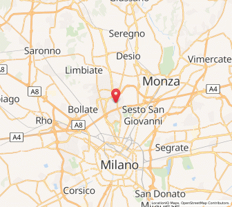 Map of Cusano, Lombardy