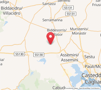 Map of Decimoputzu, Sardinia