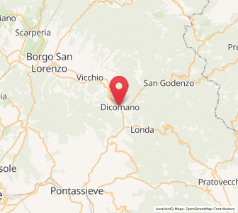Map of Dicomano, Tuscany