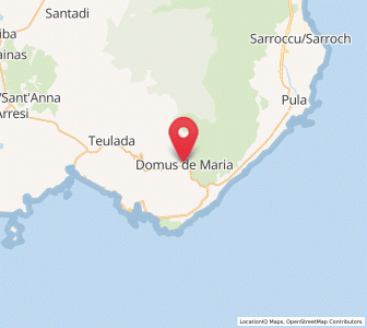 Map of Domus de Maria, Sardinia