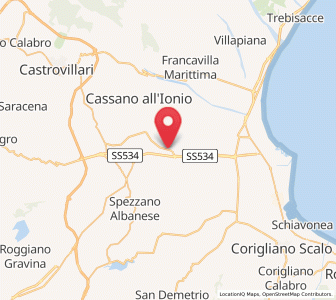 Map of Doria, Calabria