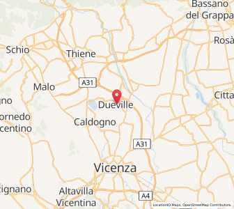 Map of Dueville, Veneto