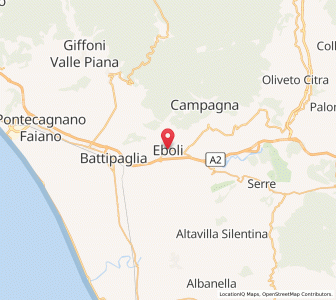 Map of Eboli, Campania