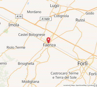 Map of Faenza, Emilia-Romagna