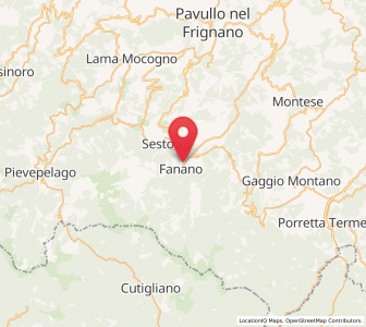Map of Fanano, Emilia-Romagna