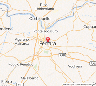 Map of Ferrara, Emilia-Romagna