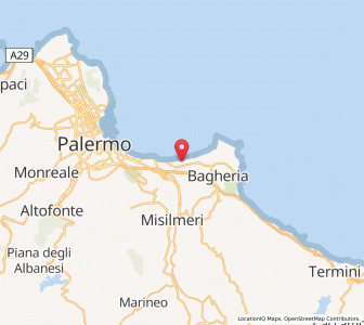 Map of Ficarazzi, Sicily
