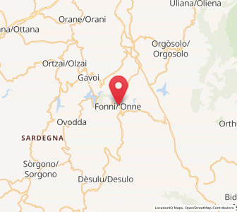 Map of Fonni, Sardinia