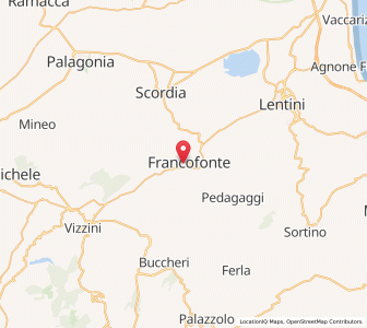 Map of Francofonte, Sicily