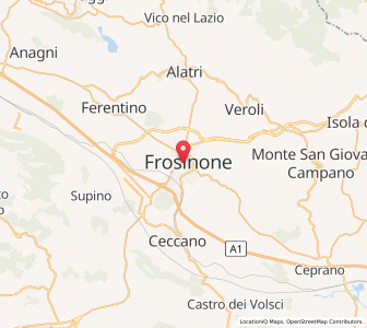 Map of Frosinone, Lazio