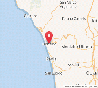 Map of Fuscaldo, Calabria