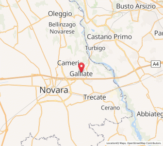 Map of Galliate, Piedmont