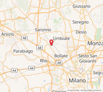 Map of Garbagnate Milanese, Lombardy