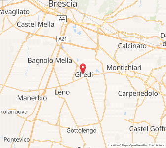 Map of Ghedi, Lombardy